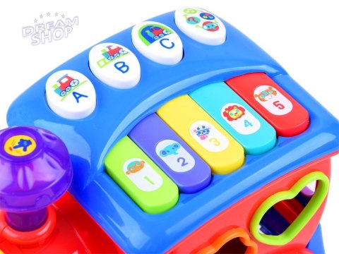 Interaktywna LOKOMOTYWA Sorter + kolorowe klocki Muzyka + światło ZA0104