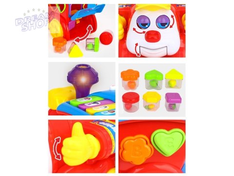 Interaktywna LOKOMOTYWA Sorter + kolorowe klocki Muzyka + światło ZA0104