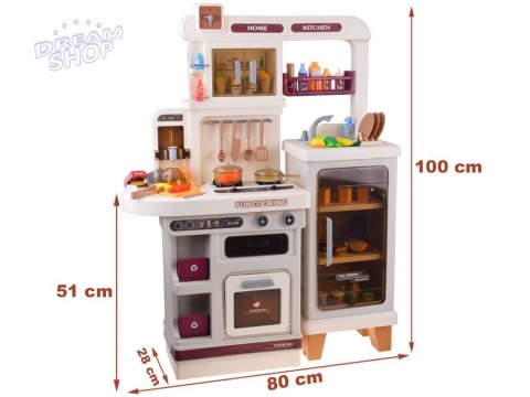 Interaktywna beżowa kuchnia dla dzieci + efekty: światło dźwięk para ZA5766