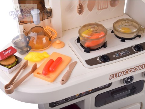 Interaktywna beżowa kuchnia dla dzieci + efekty: światło dźwięk para ZA5766