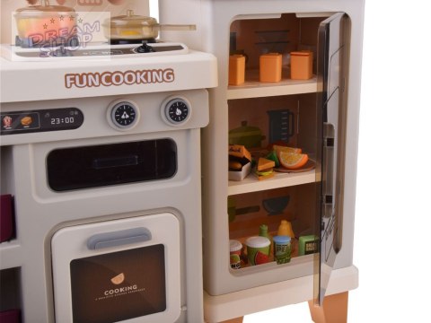Interaktywna beżowa kuchnia dla dzieci + efekty: światło dźwięk para ZA5766