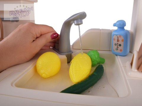 Interaktywna beżowa kuchnia dla dzieci + efekty: światło dźwięk para ZA5766