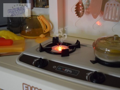 Interaktywna beżowa kuchnia dla dzieci + efekty: światło dźwięk para ZA5766