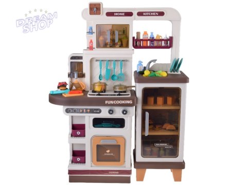 Interaktywna brązowa kuchnia dla dzieci+efekty: światło dźwięk para ZA5765