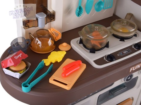Interaktywna brązowa kuchnia dla dzieci+efekty: światło dźwięk para ZA5765