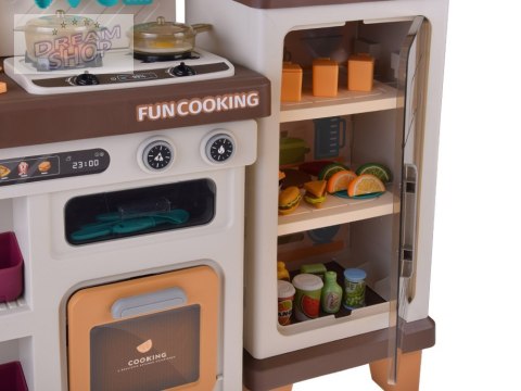 Interaktywna brązowa kuchnia dla dzieci+efekty: światło dźwięk para ZA5765