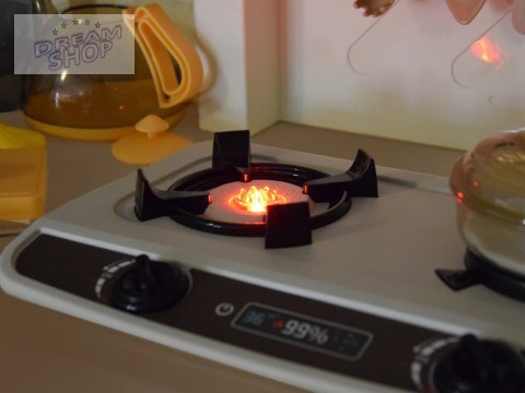 Interaktywna brązowa kuchnia dla dzieci+efekty: światło dźwięk para ZA5765