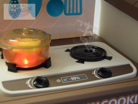 Interaktywna brązowa kuchnia dla dzieci+efekty: światło dźwięk para ZA5765