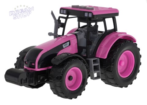 Interaktywny Różowy Traktor dla dzieci 3+ Otwierana maska + Dźwięki + Światła LED