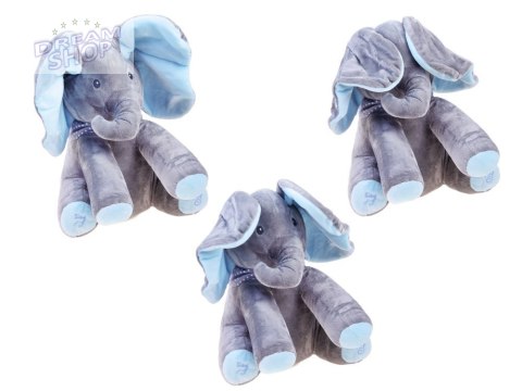 Interaktywny pluszowy Słoń maskotka Słonik zakrywa oczka śpiewa ZA3112 Interaktywny pluszowy Słoń maskotka Słonik zakrywa oczka śpiewa ZA3112