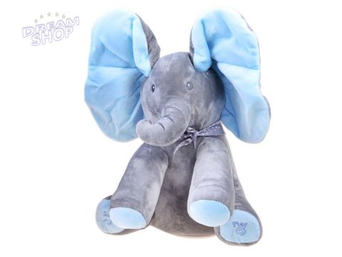 Interaktywny pluszowy Słoń maskotka Słonik zakrywa oczka śpiewa ZA3112 Interaktywny pluszowy Słoń maskotka Słonik zakrywa oczka śpiewa ZA3112