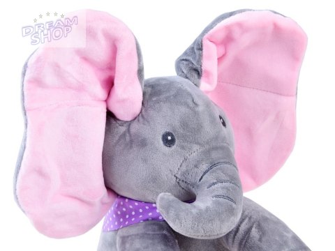 Interaktywny pluszowy Słoń maskotka Słonik zakrywa oczka śpiewa ZA3112 Interaktywny pluszowy Słoń maskotka Słonik zakrywa oczka śpiewa ZA3112