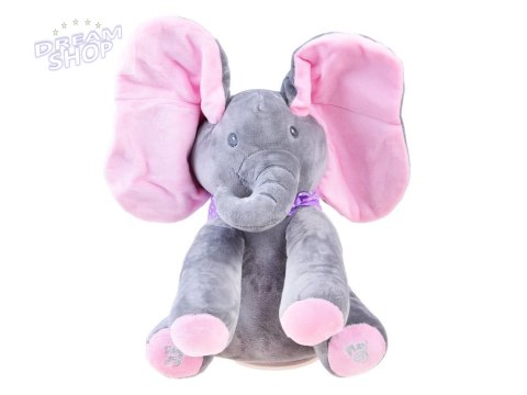 Interaktywny pluszowy Słoń maskotka Słonik zakrywa oczka śpiewa ZA3112 Interaktywny pluszowy Słoń maskotka Słonik zakrywa oczka śpiewa ZA3112