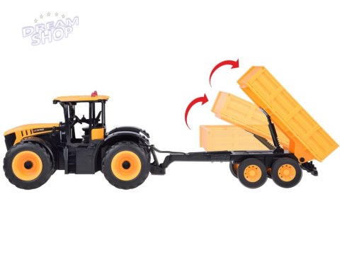 JCB Traktor z przyczepą sterowany na pilota kipruje Double E 1:16 RC0670