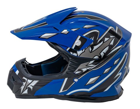 Kask Motocyklowy Enduro Niebieski L