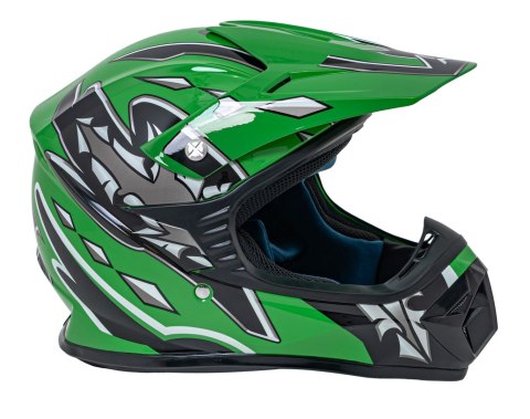Kask Motocyklowy Enduro Zielony L
