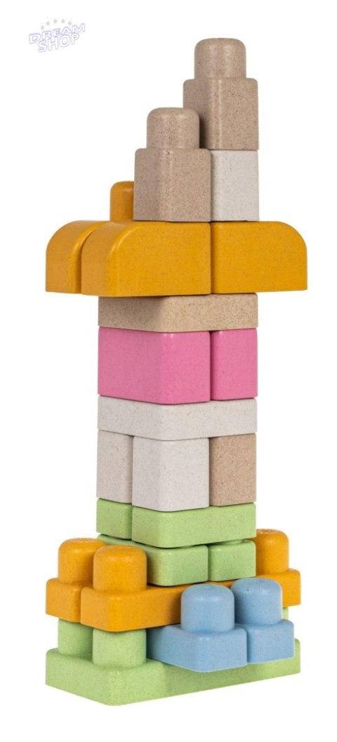 Klocki BIO dla dzieci 18m+ Zestaw 30 el. + Biotworzywo + Pastelowe kolory + Okrągłe brzegi