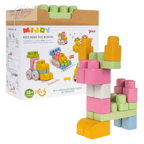 Klocki BIO dla dzieci 18m+ Zestaw 30 el. + Biotworzywo + Pastelowe kolory + Okrągłe brzegi