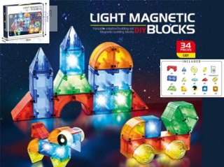 Klocki magnetyczne świecące 32el
