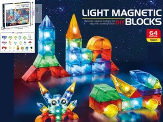 Klocki magnetyczne świecące 64el