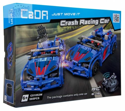 Klocki techniczne CaDA 585 el. Zdalnie sterowany Crush Racing Car dla dzieci 6+ Auto z katapultą