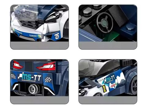 Klocki techniczne Sportowe auto GRANATOWE 164-elementy + naklejki ZA5745