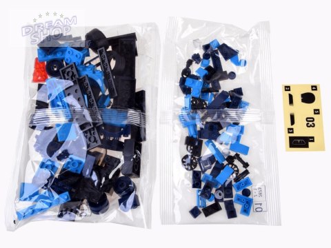 Klocki techniczne Sportowe auto NIEBIESKIE 139-elementów + naklejki ZA4288 Klocki techniczne Sportowe auto NIEBIESKIE 139-elementów + naklejki ZA4288