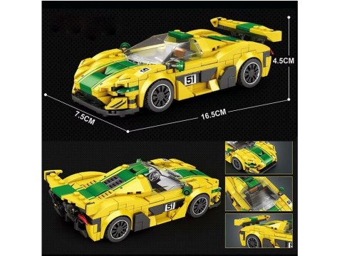 Klocki techniczne Sportowe auto P1 GTR ŻÓŁTO-ZIELONE 368-ele ZA5781