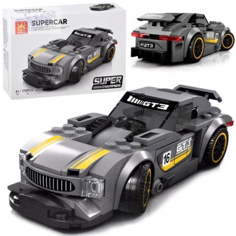 Klocki techniczne Sportowe auto SREBRNE 174-elementy + naklejki ZA4287 Klocki techniczne Sportowe auto SREBRNE 174-elementy + naklejki ZA4287