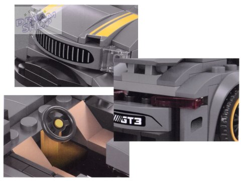 Klocki techniczne Sportowe auto SREBRNE 174-elementy + naklejki ZA4287 Klocki techniczne Sportowe auto SREBRNE 174-elementy + naklejki ZA4287