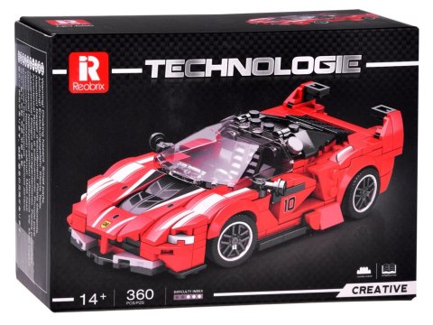 Klocki techniczne Supersportowe auto CZERWONY KABRIOLET 360-ele ZA5786