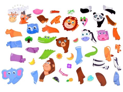 Książka układanka magnetyczna ZWIERZĘTA ZOO ZA3768