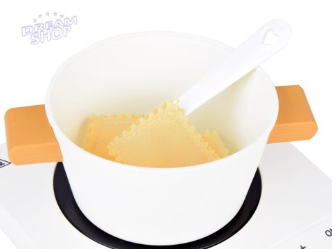 Kuchenka indukcyjna + garnki talerze warzywa do krojenia zestaw ZA5246
