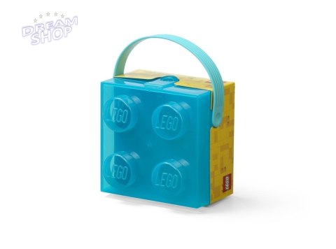 LEGO(R) pojemnik klocek z rączką czwórka transpareny LEGO(R) pojemnik klocek z rączką czwórka transpareny