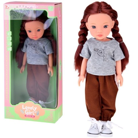 Lovely Girl Lalka z długimi szatynowymi włosami w sportowym stroju 33cm ZA5849
