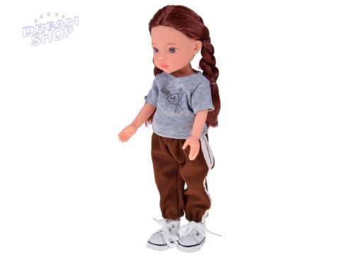 Lovely Girl Lalka z długimi szatynowymi włosami w sportowym stroju 33cm ZA5849