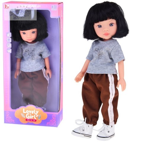 Lovely Girl Lalka z krótkimi czarnymi włosami w sportowym stroju 33cm ZA5849