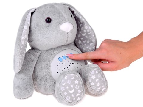 Maskotka projektor KRÓLICZEK gwiazdy kołysanki biały szum usypiacz ZA4701