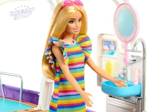 Mattel Barbie Motorówka dla lalek z TRANSFORMACJA WNĘTRZ + akcesoria ZA6042