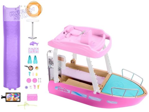 Mattel Barbie Motorówka dla lalek z TRANSFORMACJA WNĘTRZ + akcesoria ZA6042