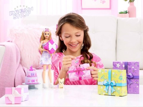 Mattel Barbie Party Unboxed lalka z serii: Urodziny + pies chihuahua ZA6065