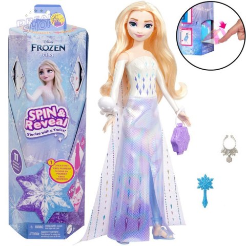 Mattel Disney Princess Frozen Spin & Reveal Lalka Elsa + akcesoria ZA6043