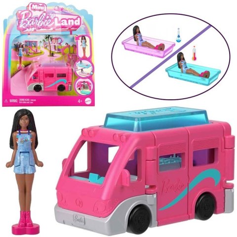 Mattel Mini Barbie Land Lalka turystka + autko kamper ZA6038 C