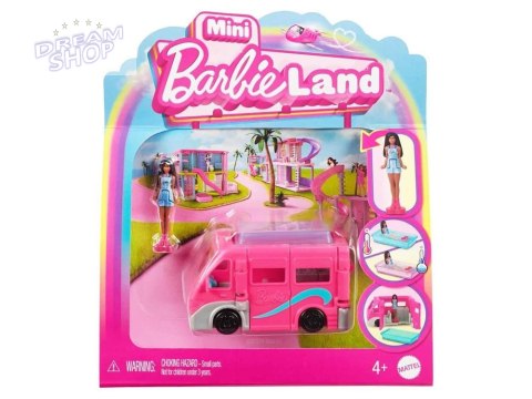 Mattel Mini Barbie Land Lalka turystka + autko kamper ZA6038 C