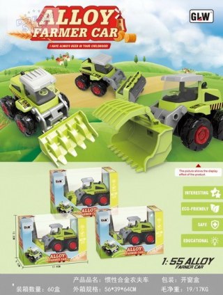 Metalowy Spychacz dla dzieci 3+ Model 1:55 + Ruchoma Łyżka przednia