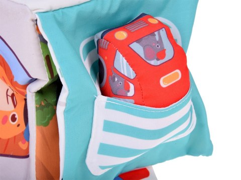 Miękka Kostka Sensoryczna Pojazdy pudełko z chusteczkami montessori ZA5587