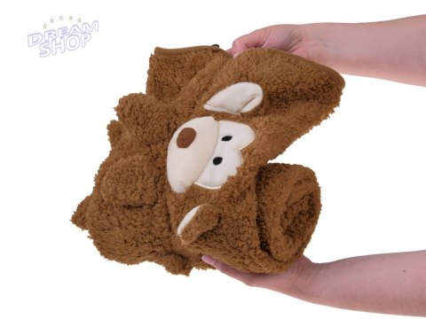 Miękki kocyk - przytulanka 2w1 MAŁPKA w kolorze mokka mouse ZA0724