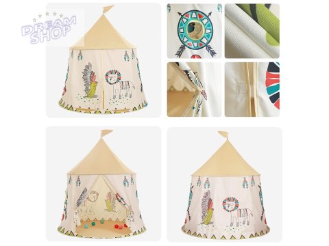 Namiot Indiański Tipi okrągły namiot do zabawy dla dzieci ZA4940