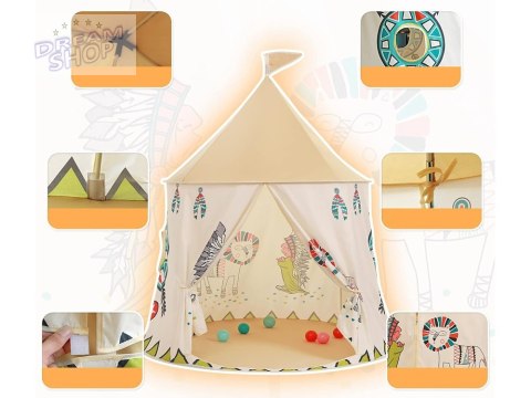 Namiot Indiański Tipi okrągły namiot do zabawy dla dzieci ZA4940