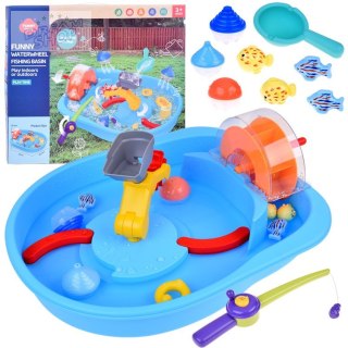 Niebieski stolik wodny z kołem młyńskim + akcesoria do łowienia ZA5566